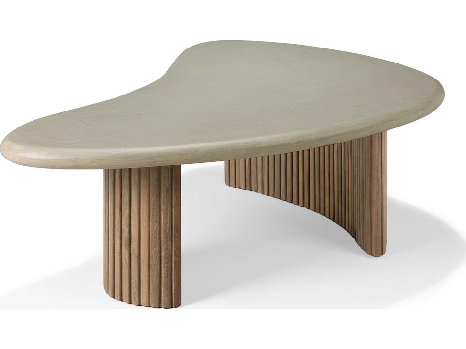 Boomerang Coffee Table Concrete and Teak