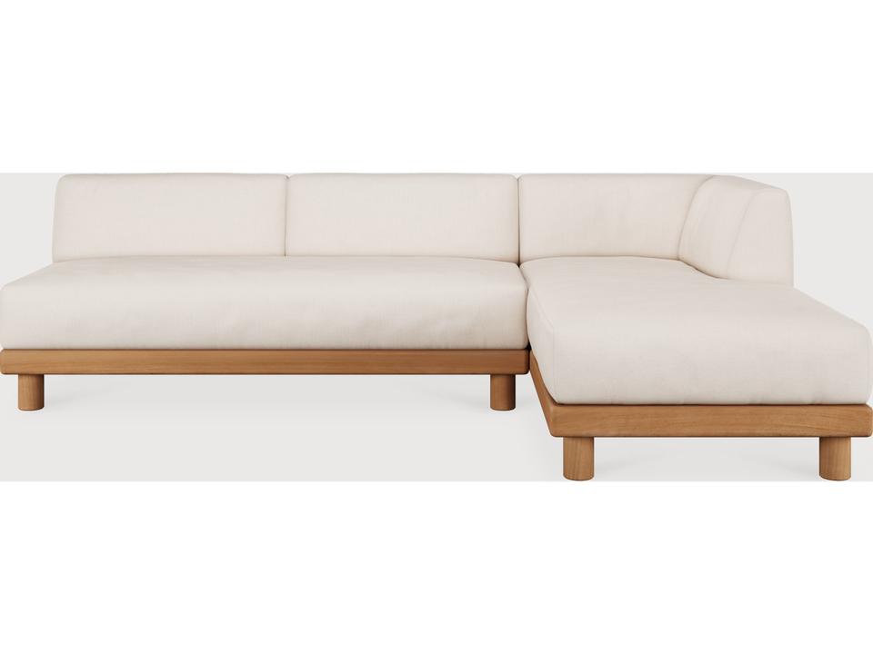 Ethnicraft Monocle Outdoor Modular Sofa Set Teak and Polypropylene Fabric