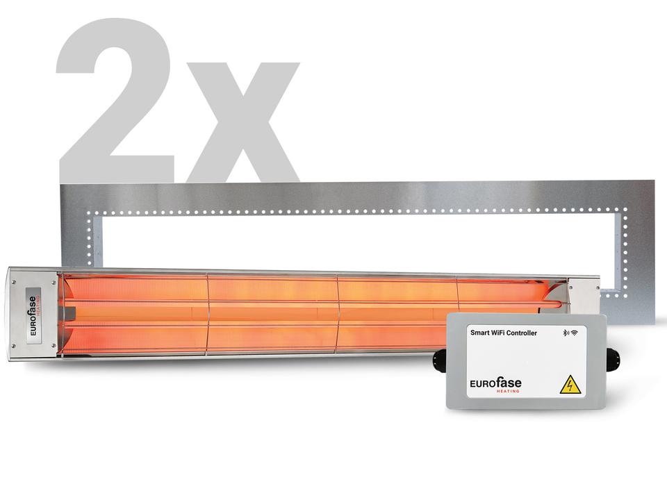 Eurofase 2 6000W 61-Inch Stainless Steel Electric Patio Heater Set