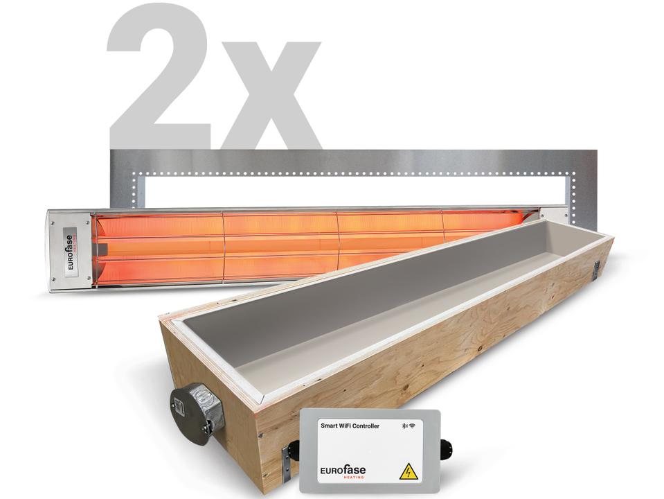 2 61 Inch 6000 Watt Stainless Steel Patio Heater Set