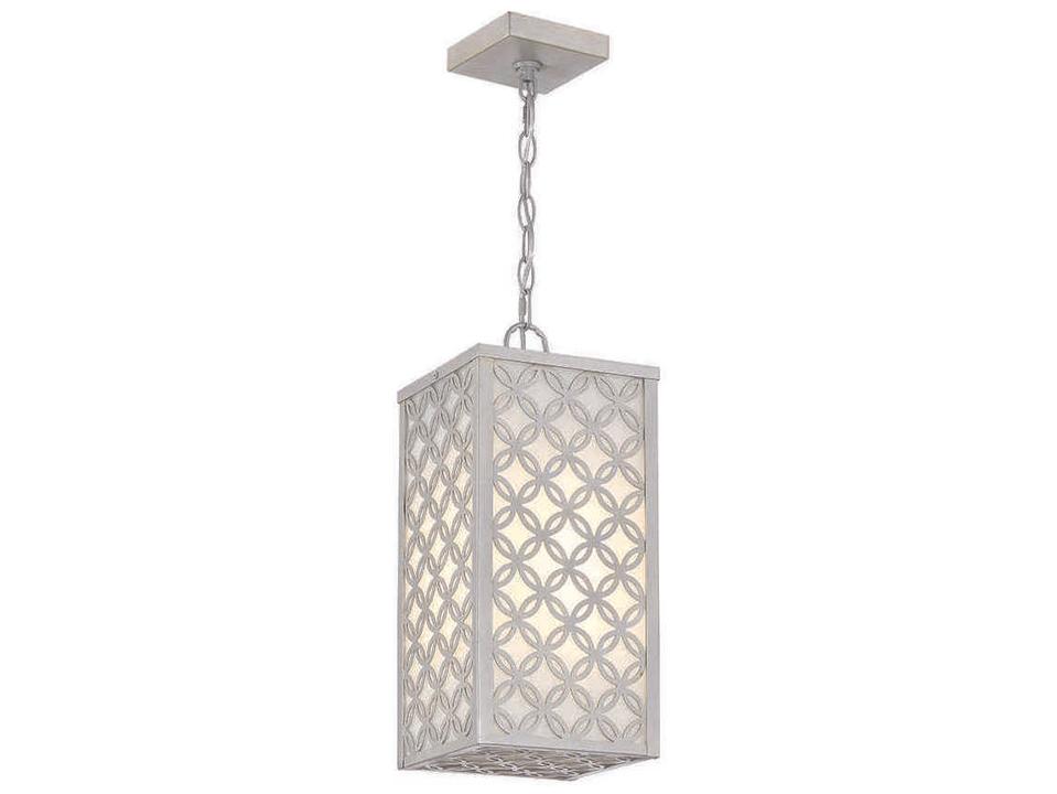 Clover LED Geometric Outdoor Pendant Light in Aged Silver