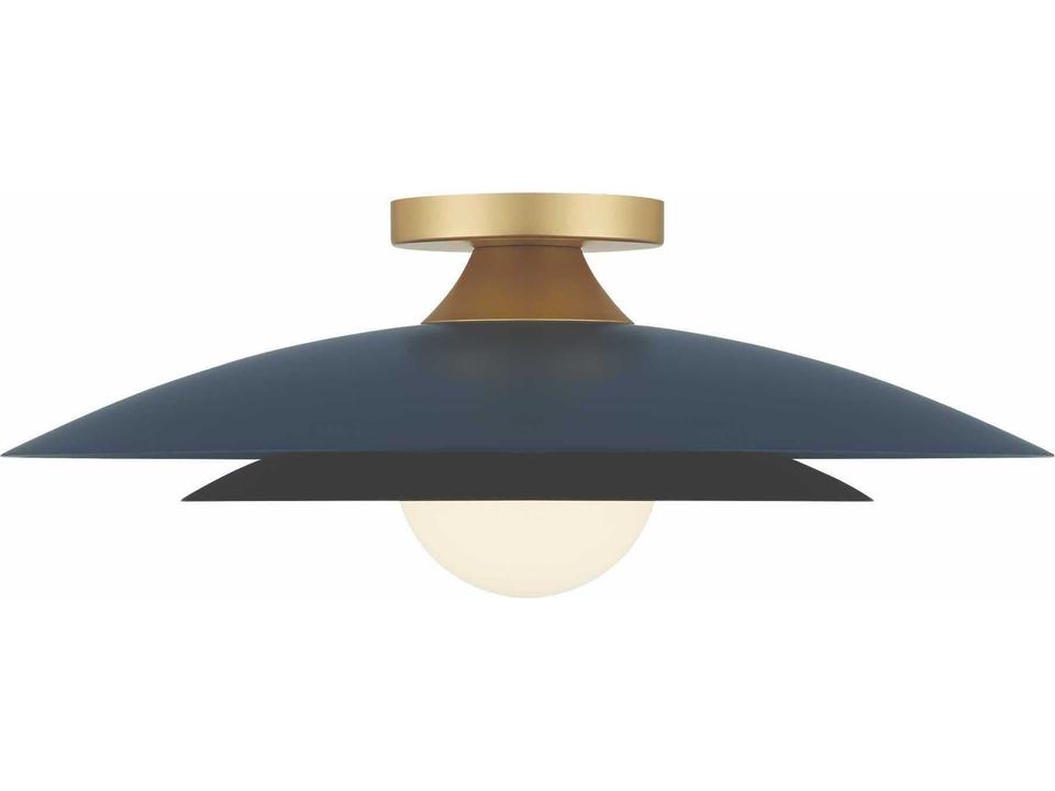 Welsh 1-Light Blue Dome Semi Flush Mount