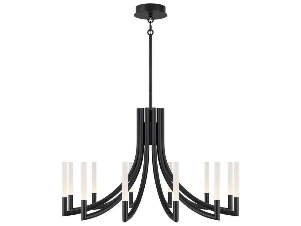 Olette 12-Light Black Linear Chandelier