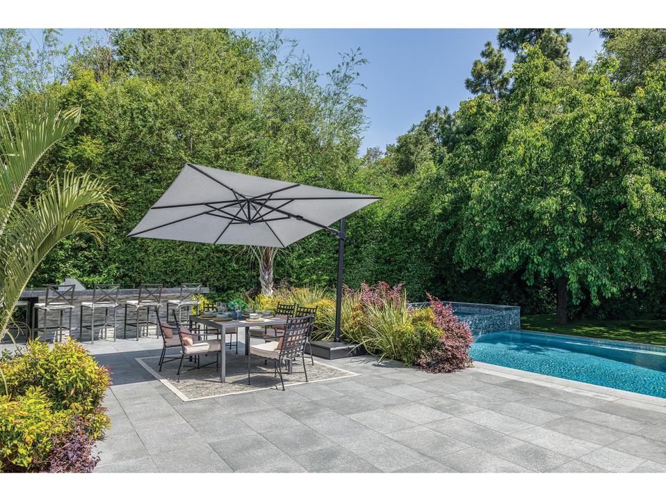 AG25T 10-Foot Square Cantilever Umbrella with 360-Degree Rotation