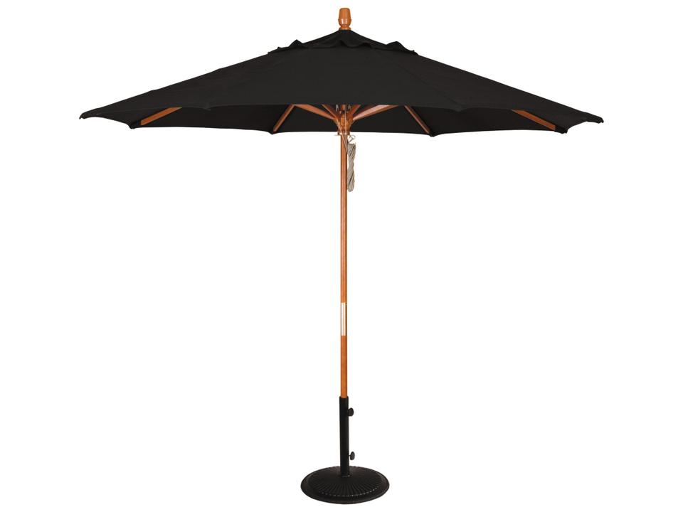 9 Foot Octagon Market Hardwood Pulley Lift Umbrella