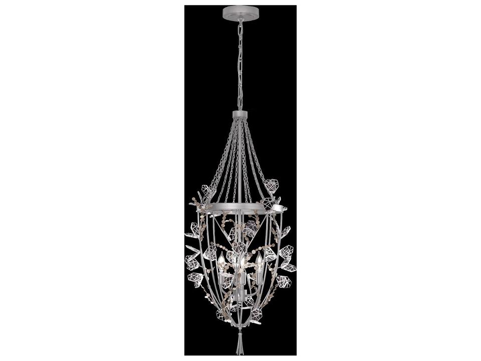 Volare 4-Lights Silver Lantern Chandelier