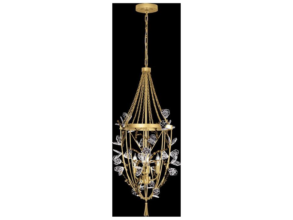 Volare 4-Lights Gold Lantern Chandelier