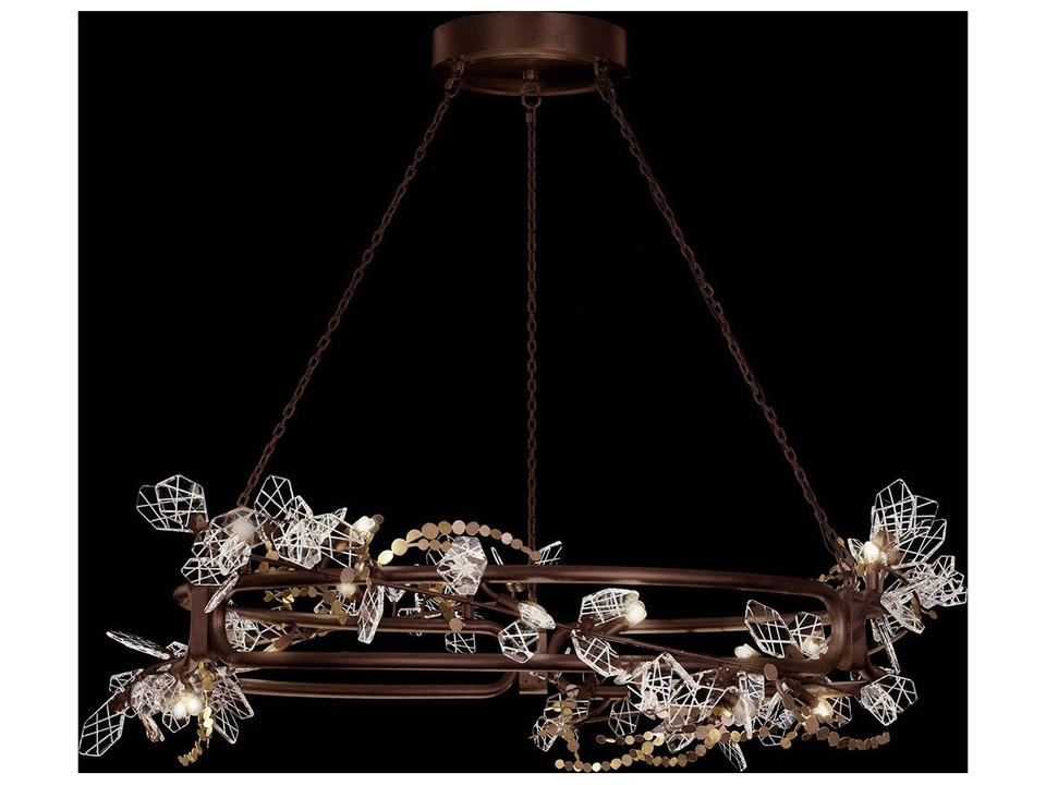 Volare 20-Lights Bronze LED Round Chandelier