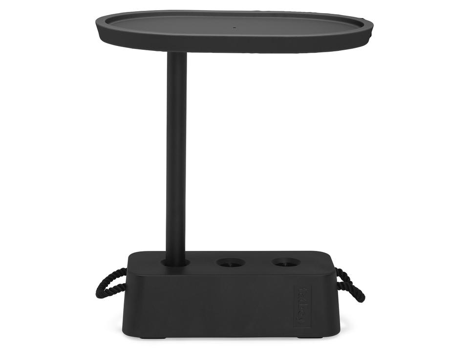 Brick Oval End Table in Anthracite