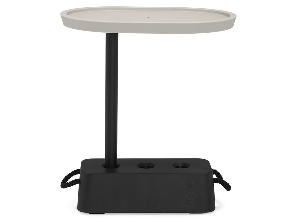 Brick Oval End Table in Light Grey