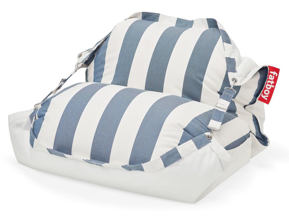 Original Floatzac Floating Bean Bag Lounge Chair in Stripe Ocean Blue