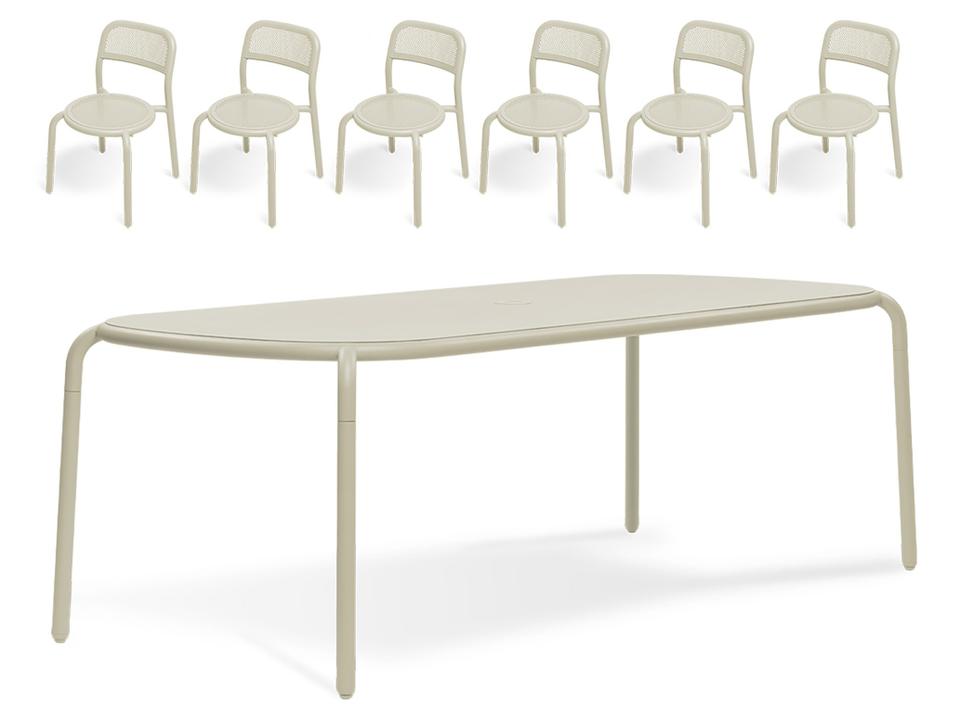Toni Tablo Dining Set with Side Chairs in Desert