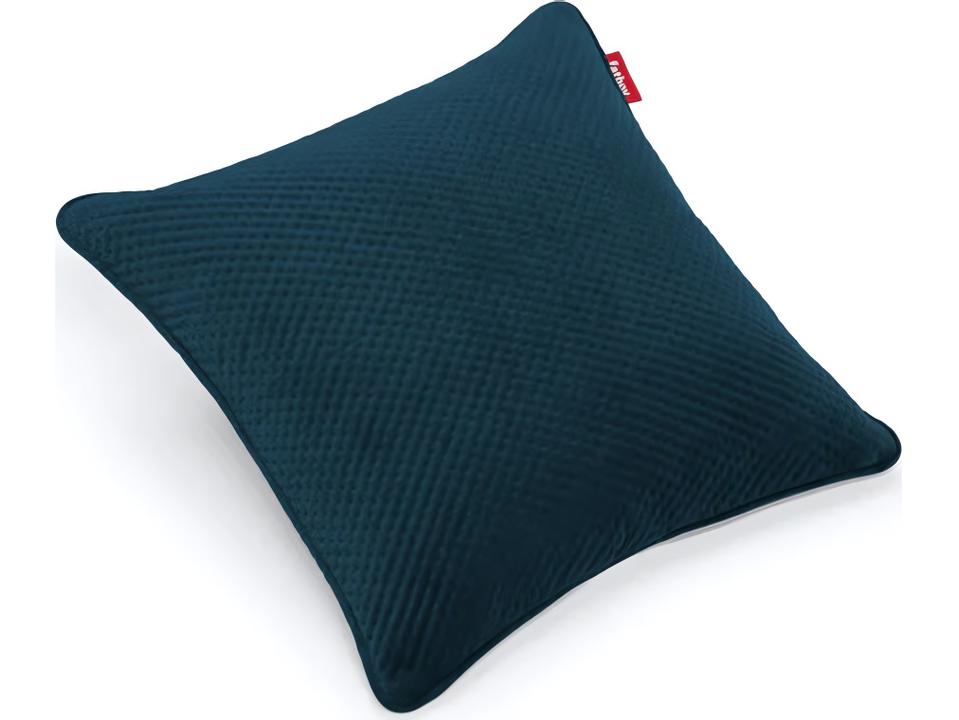 Square Recycled Royal Velvet Accent Pillow in Deep Sea