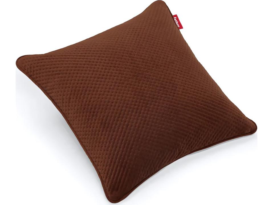 Square Recycled Royal Velvet Accent Pillow in Tobacco