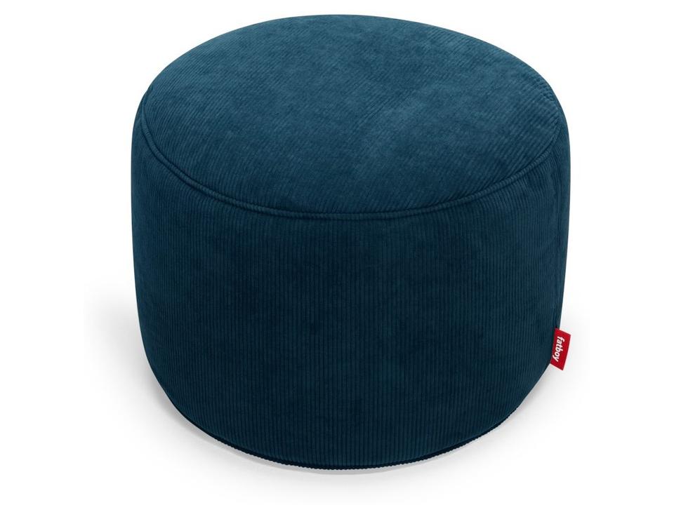 Point Recycled Cord Pouf Ottoman in Deep Blue