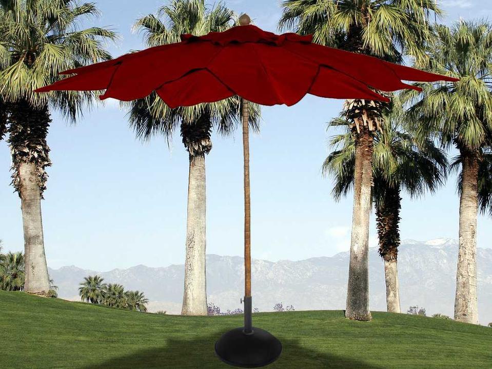 Fiberbuilt Palm 11 Foot Octagon Pulley Umbrella with FiberTeak Pole