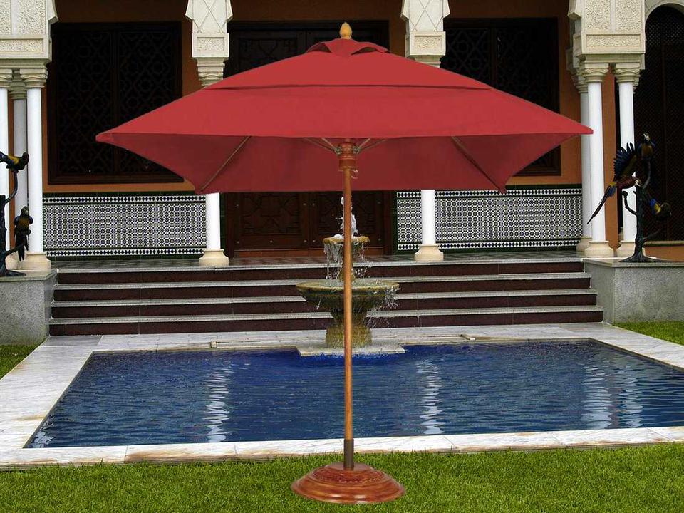 Bridgewater 6 Foot Square FiberTeak Outdoor Umbrella with Push Up Lift