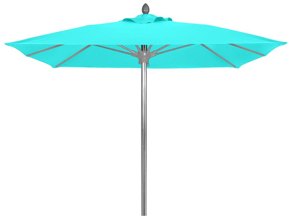 Riva Aluminum 6 Foot Square Pulley & Pin Patio Umbrella