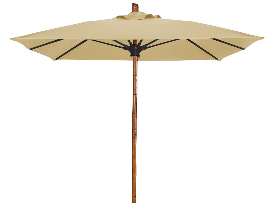 Prestige Bambusa 6 Foot Square Fiberglass Patio Umbrella with Push Up Lift