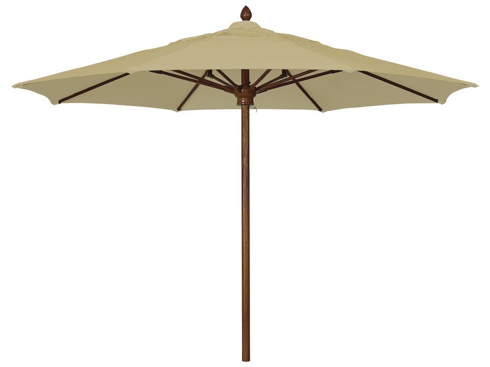 Fiberbuilt Outdoor Patio Umbrellas Augusta Fiber Teak 8 Foot Octagon Pulley & Pin Outdoor Patio Umbrella
