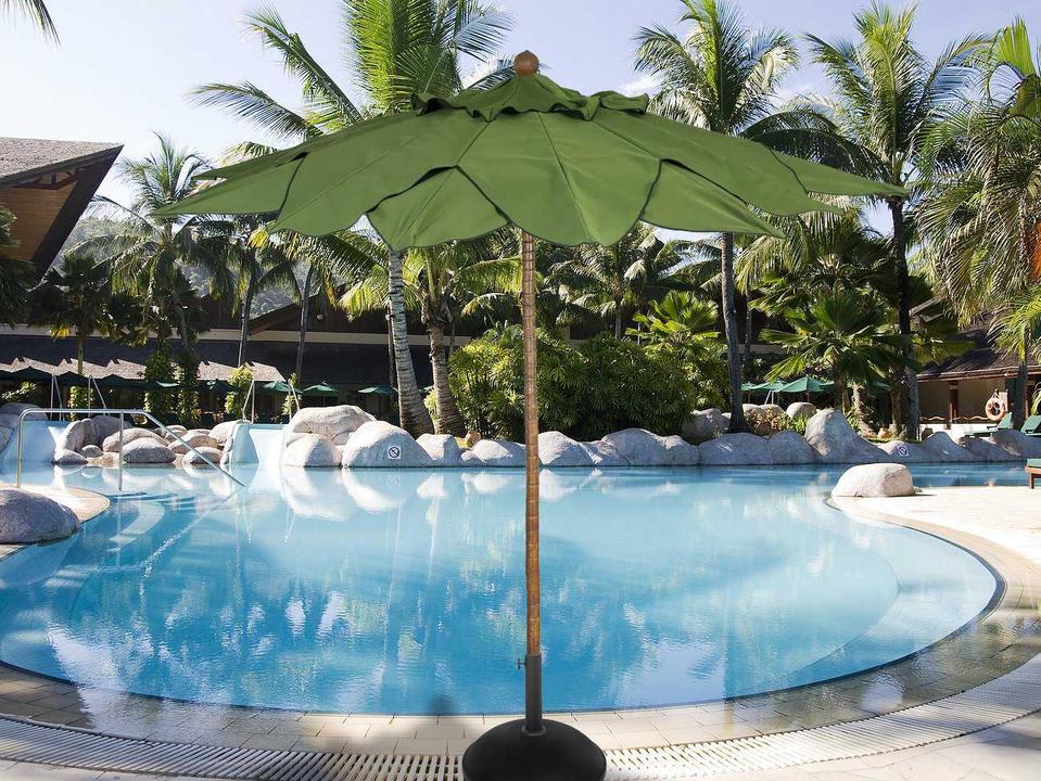 Fiberbuilt Palm FiberTeak 8 Foot Leaf Pulley Outdoor Umbrella