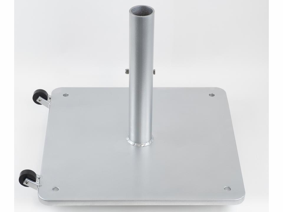 Steel Silver 30 Foot Square Umbrella Base with Wheels