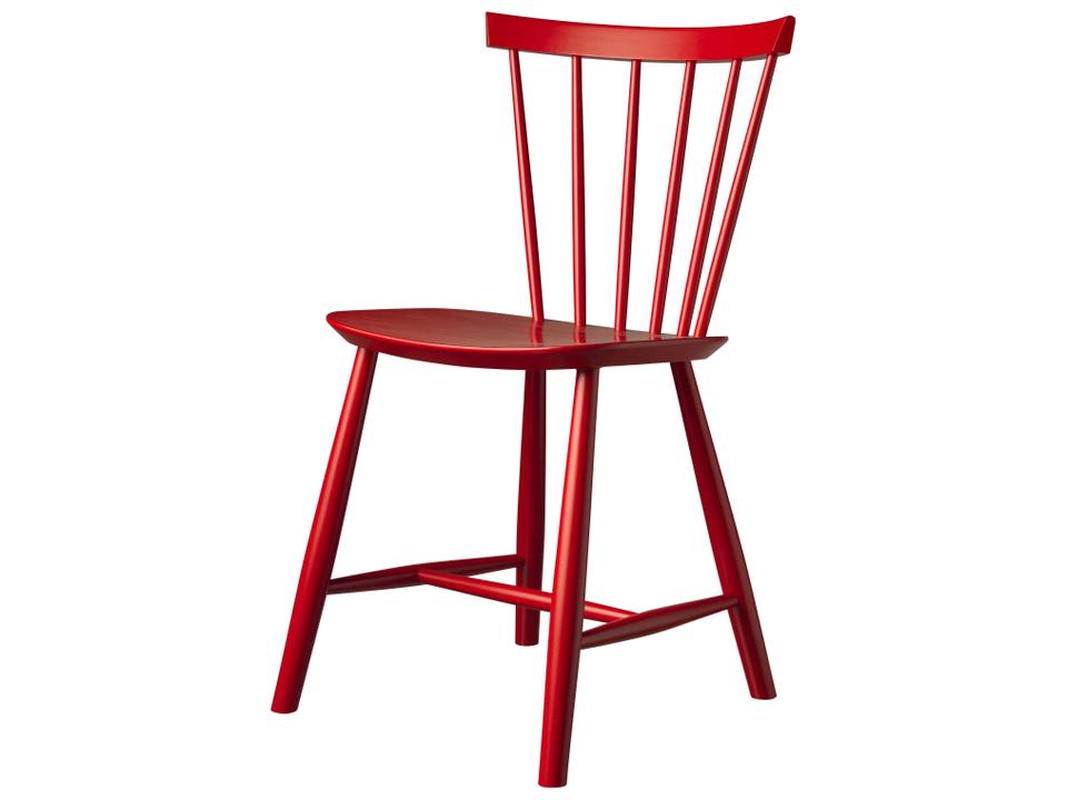 J46 Beech Wood Red Armless Dining Chair