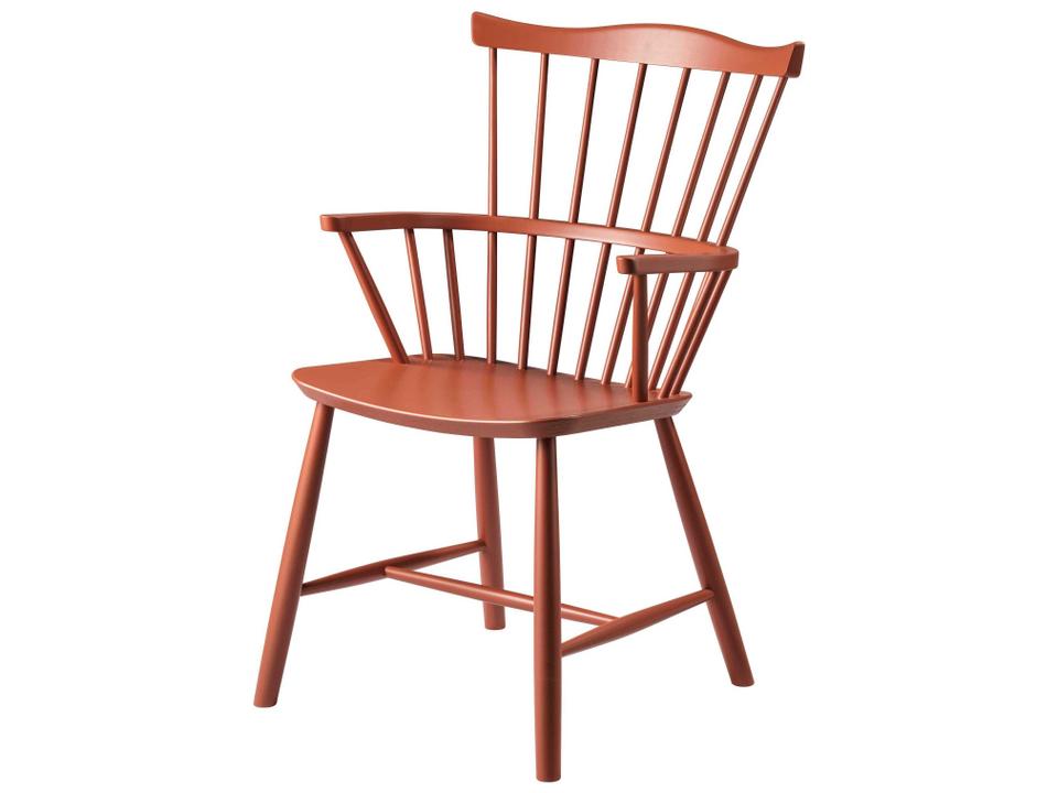 J52 Beech Wood Red Armless Dining Chair