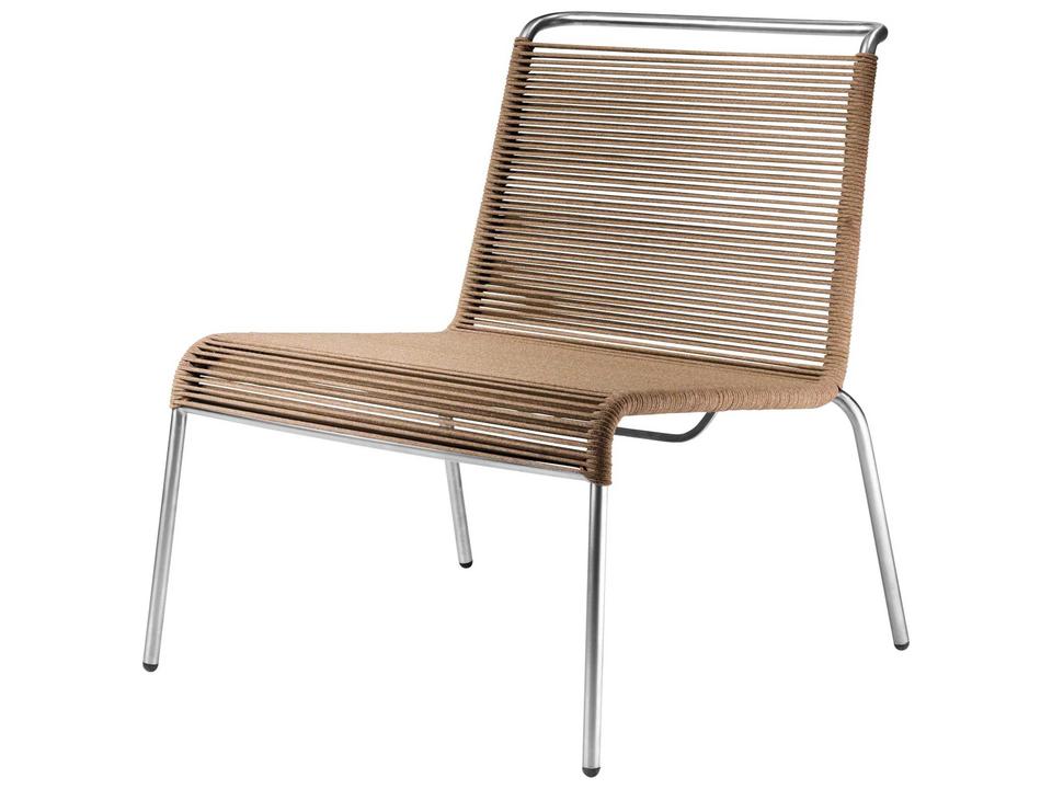 Salto Stainless Steel Rope Lounge Chair in Brown Mixed
