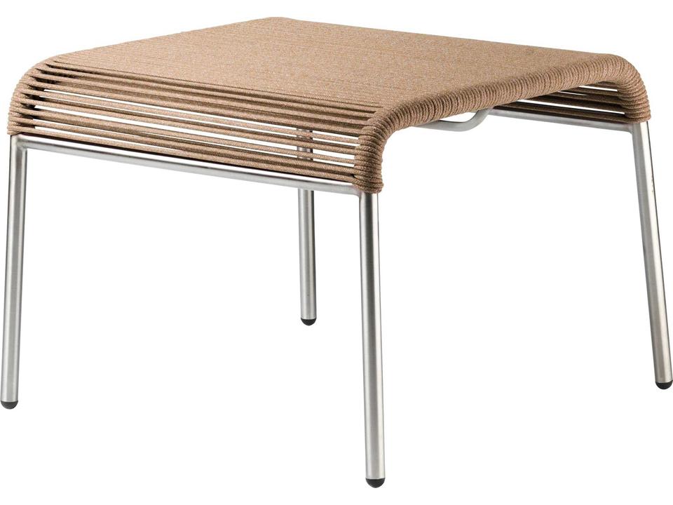 Salto Square Brown Mixed Steel Rope Outdoor Ottoman