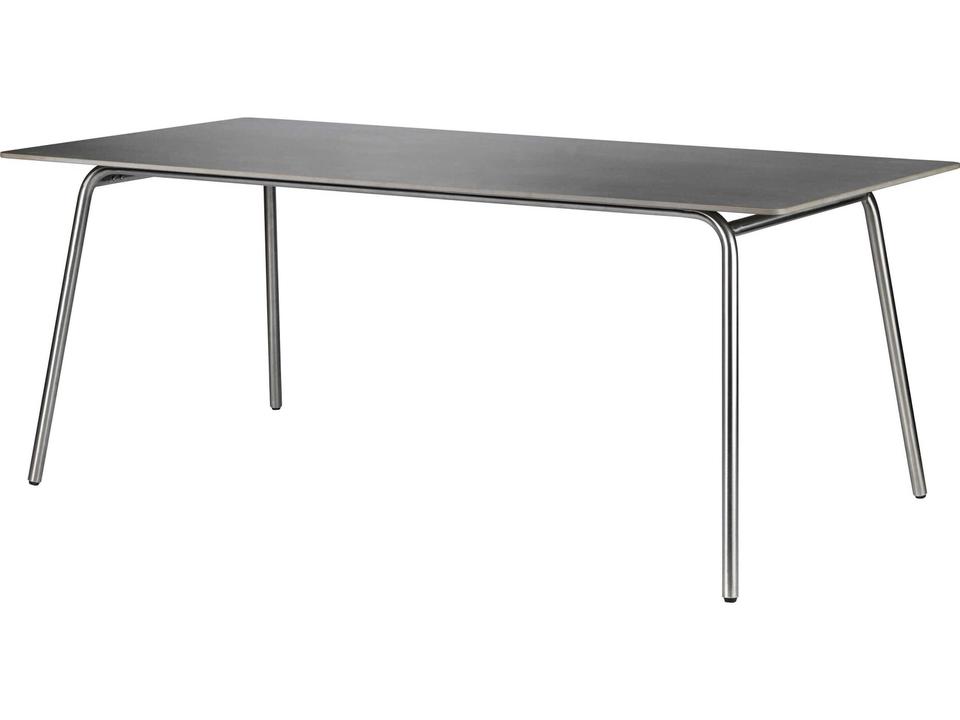 FDB Mobler Salto Stone Steel Rectangular Dining Table