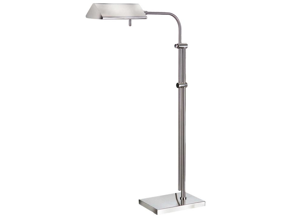 Basil II Adjustable Floor Lamp in Satin Nickel Finish