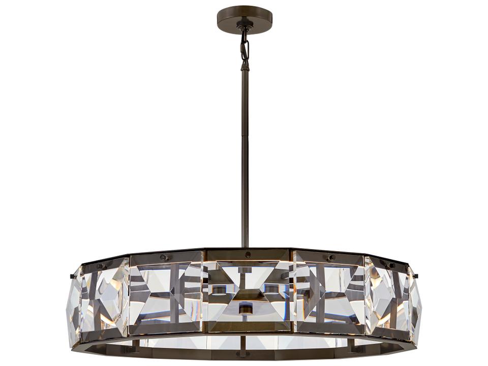 Jolie Black Oxide Crystal LED Geometric Pendant