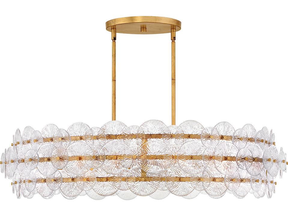 Rene 8-Light Distressed Brass Drum Pendant