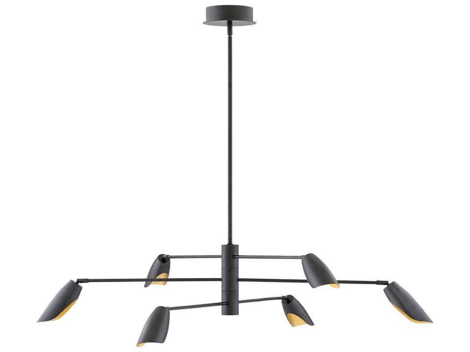 Bowery 6-Light Black LED Geometric Linear Chandelier