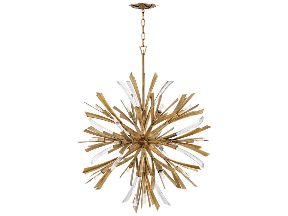 Vida 1-Light Burnished Gold Crystal Sputnik Pendant