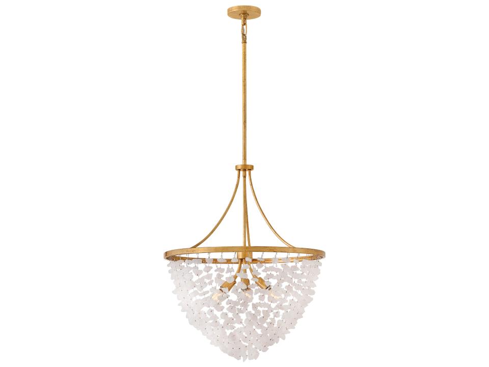 Myra 6-Light Distressed Brass Chandelier