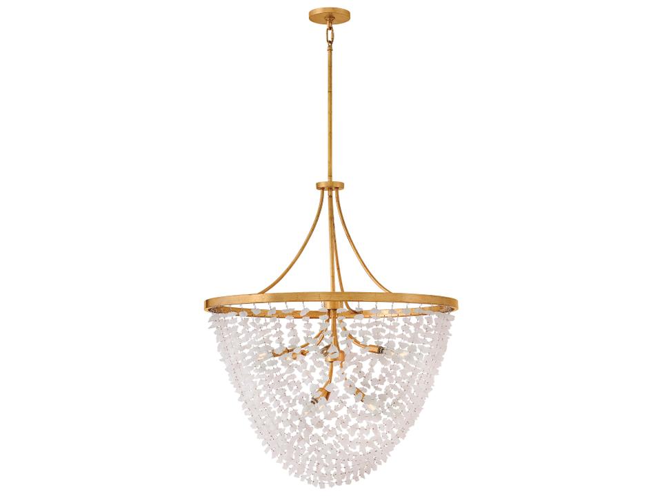 Myra 9-Light Distressed Brass Chandelier
