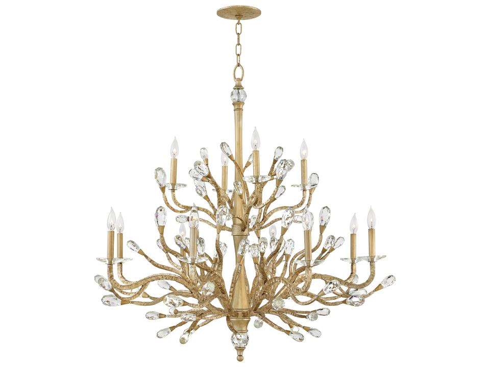 Eve Two Tier Chandelier in Champagne Gold