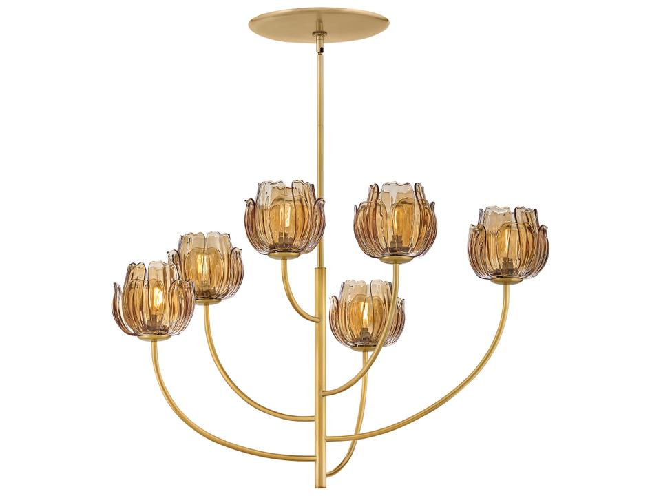 Fantine 6-Light Unlacquered Brass Tiered Chandelier