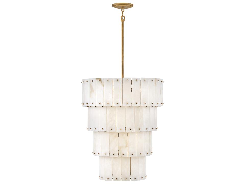 Simone 9-Light Burnished Gold Candelabra Tiered Chandelier