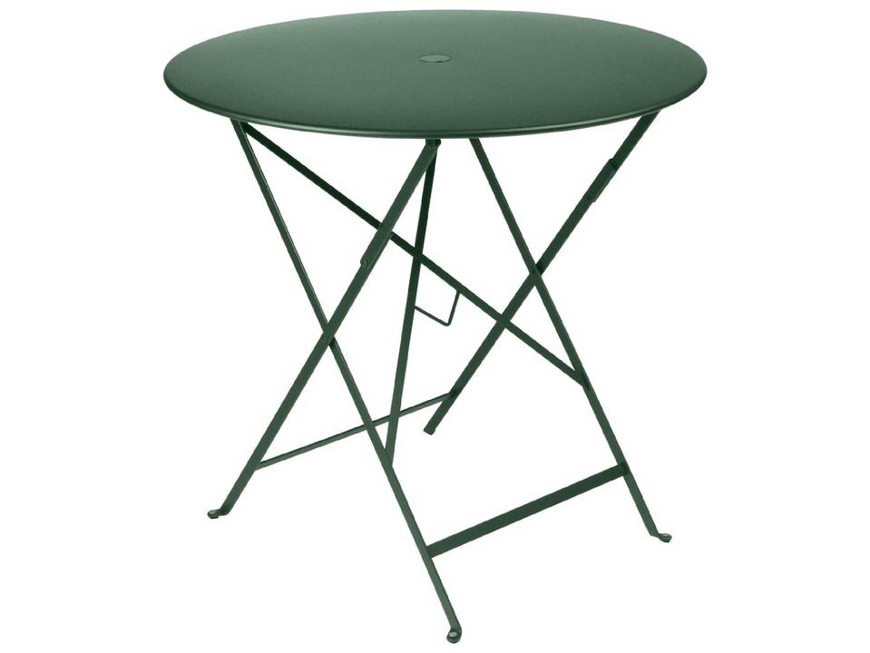 Bistro 30.5 Inch Round Folding Dining Table with Umbrella Hole