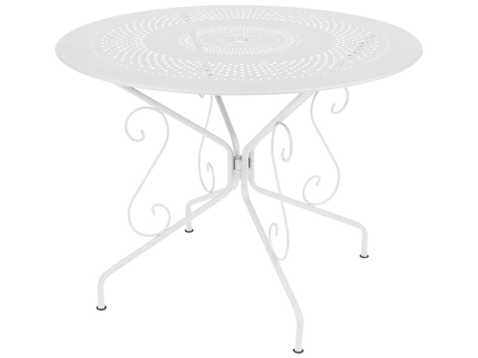 Montmartre 38 Inch Round Steel Dining Table with Umbrella Hole