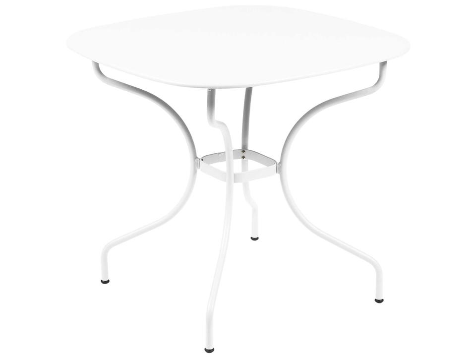 Opera+ 32 Inch Square Steel Dining Table with Umbrella Hole