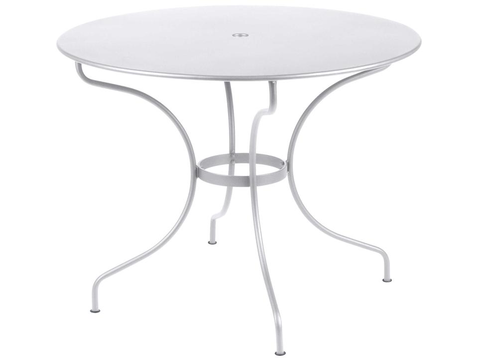 Opera+ 46 Inch Round Steel Dining Table with Umbrella Hole