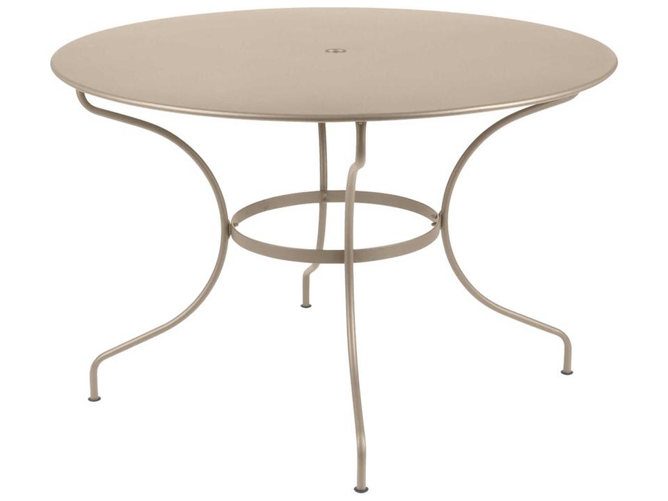 Opera+ 46-Inch Round Steel Dining Table with Umbrella Hole
