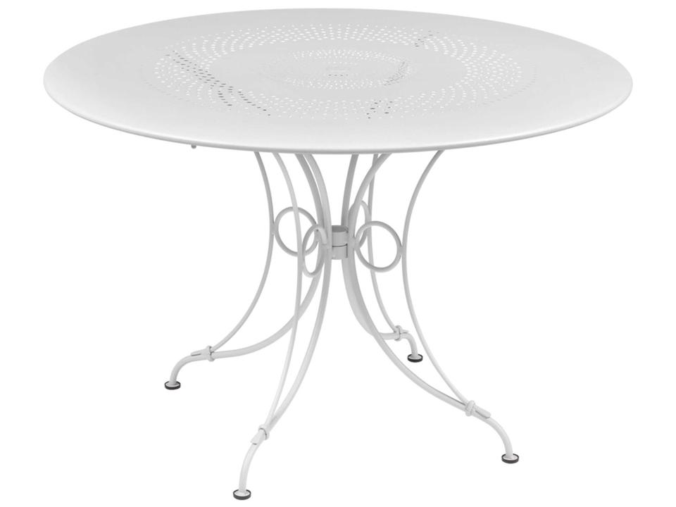 1900 38-Inch Round Steel Dining Table with Umbrella Hole