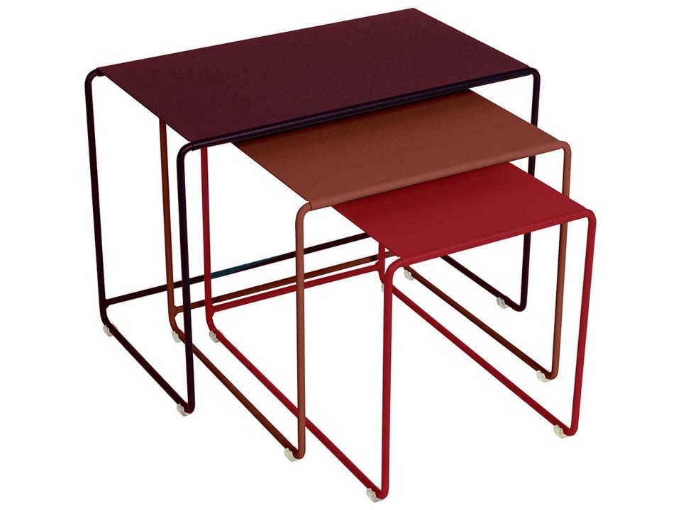 Oulala Floral Getaway Steel Rectangular Nesting Tables
