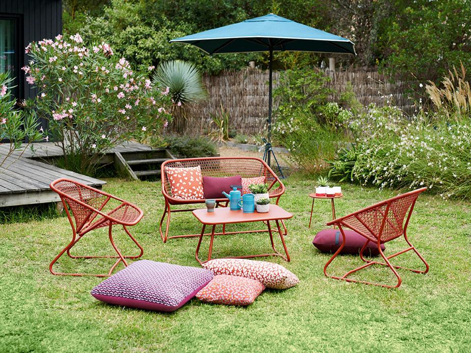 Sixties Aluminum Metal Lounge Set