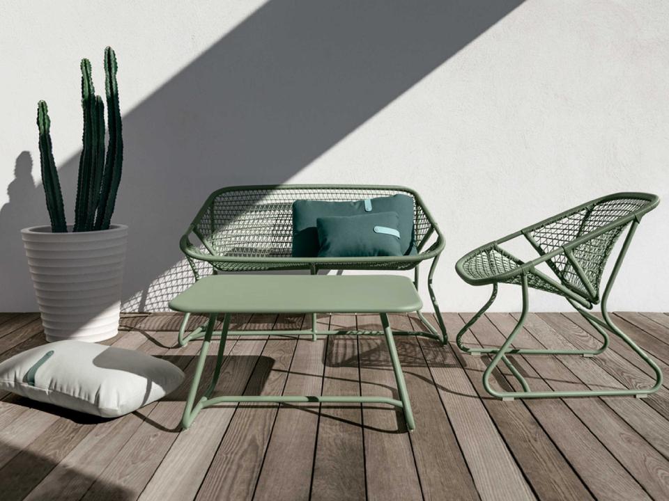 Sixties Aluminum Metal Lounge Set
